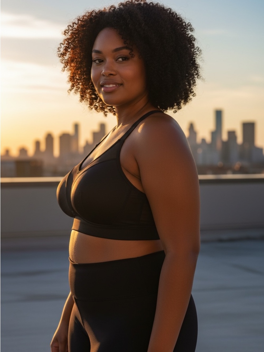 Adore Me Black Wireless Support Sports Bra